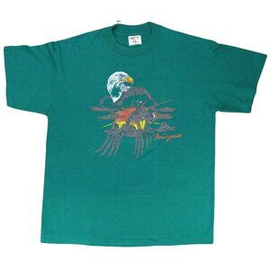 Vintage Horse Native American Arizona T-shirt Eagle Mens Large Green TeeJays